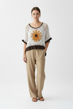 Load image into Gallery viewer, POL White Crochet Sunflower Top
