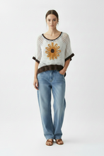 Load image into Gallery viewer, POL White Crochet Sunflower Top
