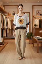 Load image into Gallery viewer, POL White Crochet Sunflower Top
