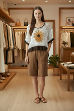 Load image into Gallery viewer, POL White Crochet Sunflower Top
