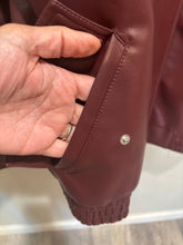 Load image into Gallery viewer, Pretty Garden Burgundy Vegan Leather Jacket
