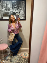 Load image into Gallery viewer, Free People Magenta Pattern Smocked Back Top
