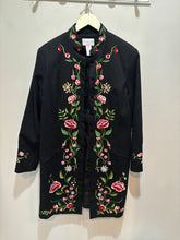 Load image into Gallery viewer, Vintage Victor Costa Black Embroidered Duster
