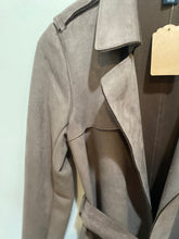 Load image into Gallery viewer, Faux Suede Brown Trench Coat
