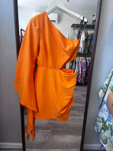 Load image into Gallery viewer, Orange Cutout One Shoulder Dress

