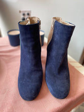 Load image into Gallery viewer, Anthropologie Blue Colorblock Suede Booties
