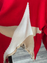Load image into Gallery viewer, *New* Red Star Pattern Asymmetrical Sweater
