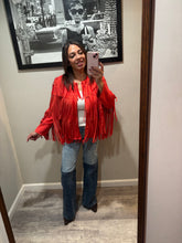 Load image into Gallery viewer, Vintage Faux Suede Fringe Jacket
