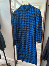 Load image into Gallery viewer, Vintage JM New York Blue Houndstooth Knit Dress
