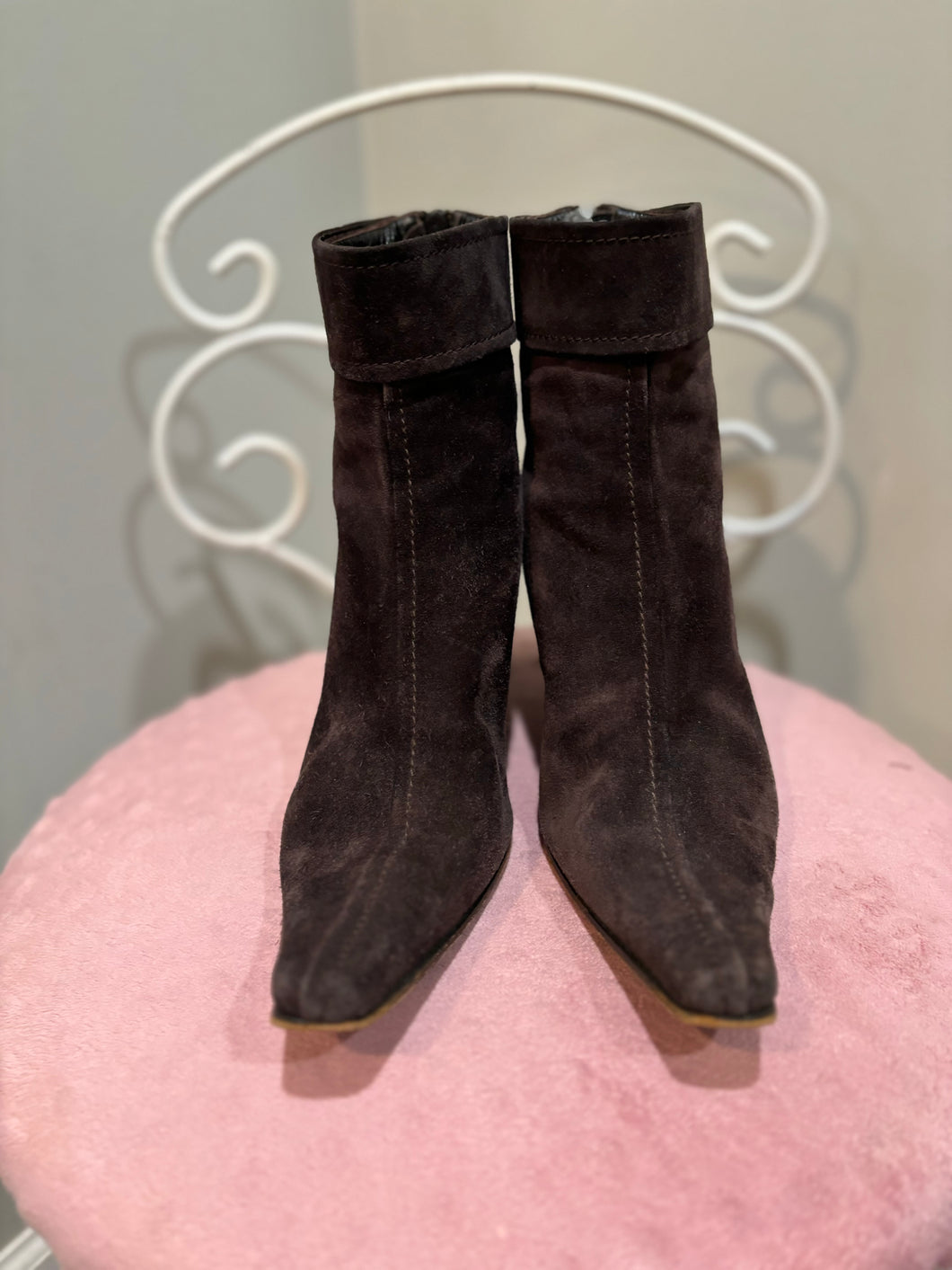 Vintage Miu Miu Brown Suede Booties