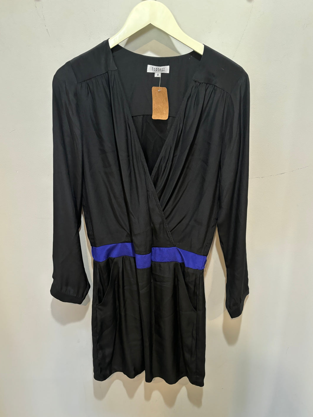 Barneys Black Blue Silk Dress