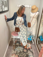 Load image into Gallery viewer, Anthropologie Velvet by Graham &amp; Spencer Cream Blue Dress
