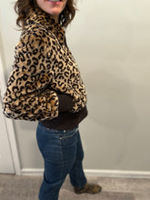 Load image into Gallery viewer, Vintage Brown Leopard Teddy Cropped Jacket

