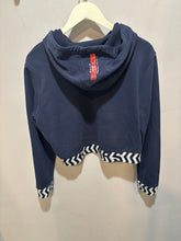 Load image into Gallery viewer, Adidas Blue Cropped Hoodie Sweatshirt
