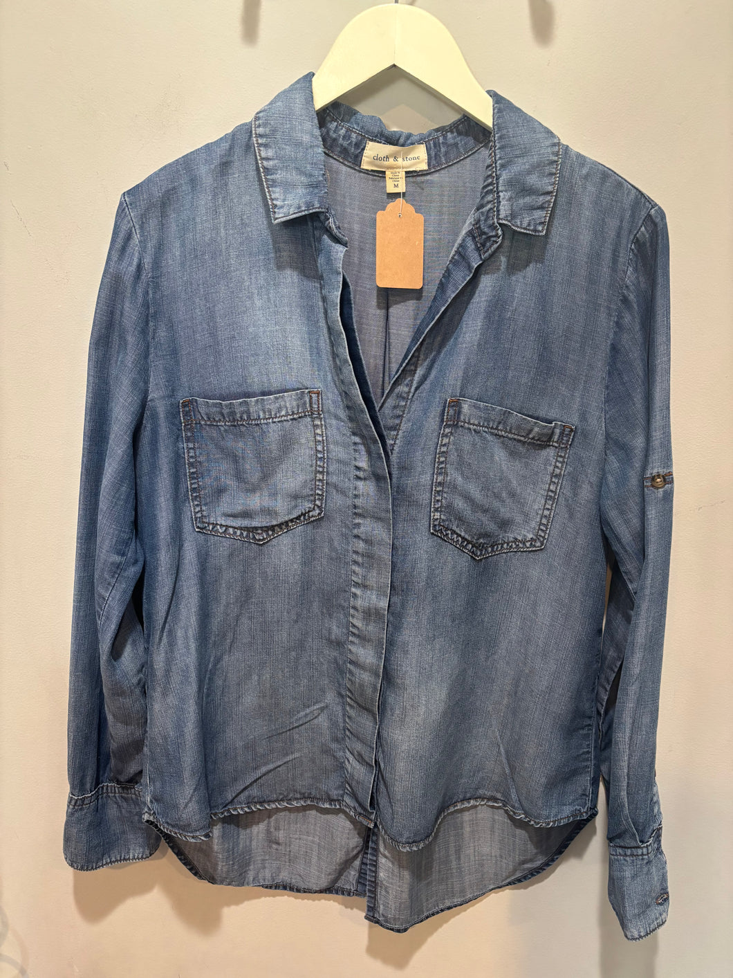 Cloth & Stone Medium Wash Chambray Top