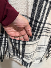 Load image into Gallery viewer, Bershka White Plaid Fringe Jacket
