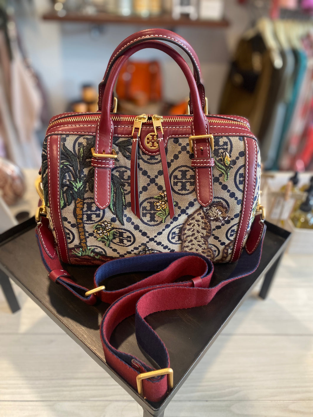 Tory Burch Tapestry Monogram Satchel