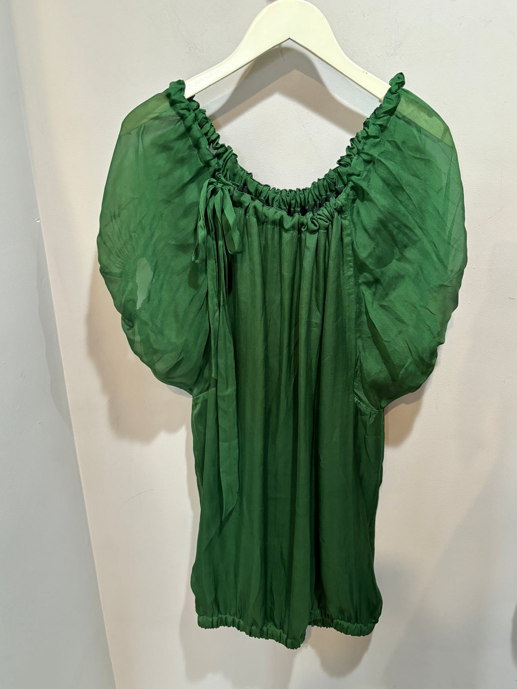 Zara Green Silk Bubble Dress