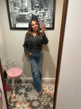 Load image into Gallery viewer, Vintage LA Gear 90s Black Laceup Denim Jacket
