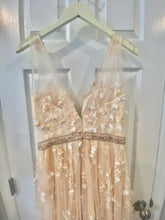 Load image into Gallery viewer, JVN by Jovani Peach Flowers Embellished Maxi Dress
