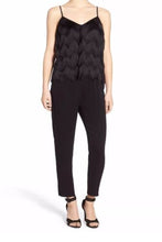 Load image into Gallery viewer, Ella Moss Black Fringe Jumpsuit
