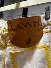 Load image into Gallery viewer, Lanvin Cream Cotton Asymmetrical Inseam Pants
