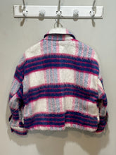 Load image into Gallery viewer, BlankNYC White Blue Plaid Fuzzy Jacket
