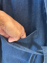 Load image into Gallery viewer, Vintage Denim Dark Wash Trench Coat
