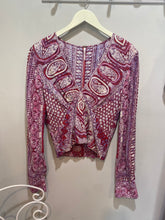 Load image into Gallery viewer, Free People Magenta Pattern Smocked Back Top
