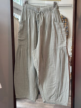 Load image into Gallery viewer, Green Stripes Barrel Pants
