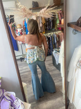 Load image into Gallery viewer, Cream Moss Floral Tie Back Top
