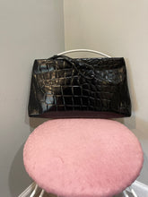 Load image into Gallery viewer, Vintage Green Mountain Black Patent Leather Clutch
