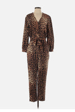 Load image into Gallery viewer, Scoop Tan Leopard Jumpsuit
