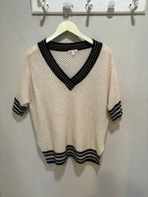 Load image into Gallery viewer, Minnie Rose Cream Black Trim Sweater
