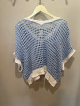 Load image into Gallery viewer, POL Blue Peace Sign Crochet Top
