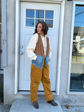 Load image into Gallery viewer, Vintage Radixx Faux Suede Brown Denim Vest
