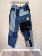 Load image into Gallery viewer, Blue Multi Wash Patch Denim Jeans
