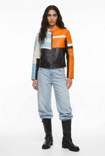 Load image into Gallery viewer, Multicolor Moto Faux Leather Jacket
