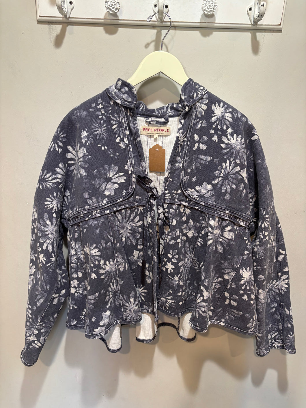 Free People Denim Peplum Jacket