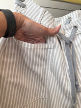Load image into Gallery viewer, Grey Stripes Patchwork Barrel Pants
