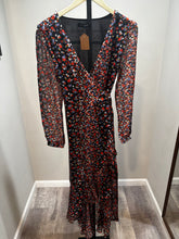Load image into Gallery viewer, Intermix Black Floral Wrap Dress
