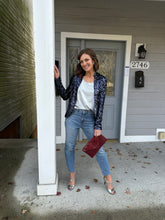 Load image into Gallery viewer, London Jean Blue Sequins Jacket
