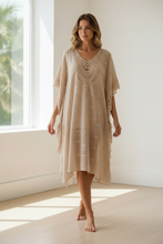 Load image into Gallery viewer, Vintage Cream Crochet Kaftan
