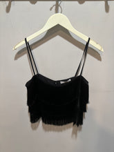 Load image into Gallery viewer, MNG Black Fringe Cropped Top
