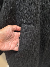 Load image into Gallery viewer, Eileen Fisher Black Shaggy Coat
