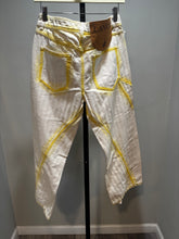 Load image into Gallery viewer, Lanvin Cream Cotton Asymmetrical Inseam Pants
