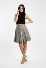 Load image into Gallery viewer, Taupe Zipper A Line Skirt
