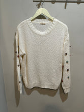 Load image into Gallery viewer, Eesome Cream Multicolor Textured Sleeves Top
