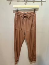 Load image into Gallery viewer, Tan Faux Leather Joggers
