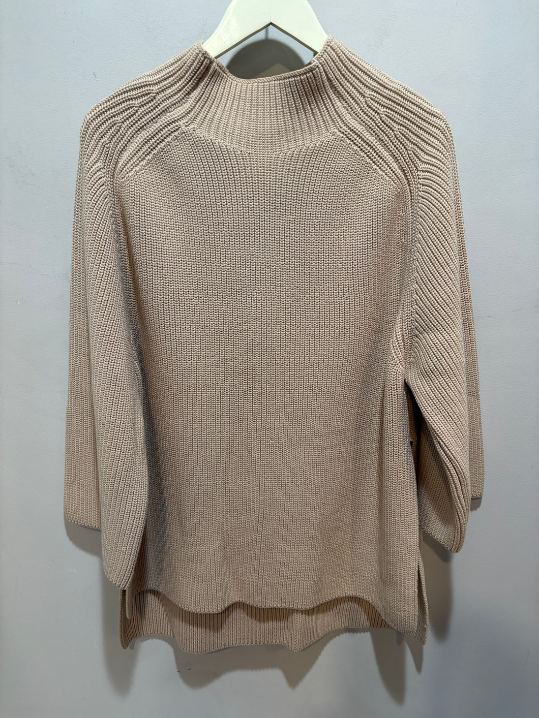 Esby Tan Ribbed Mockneck Sweater